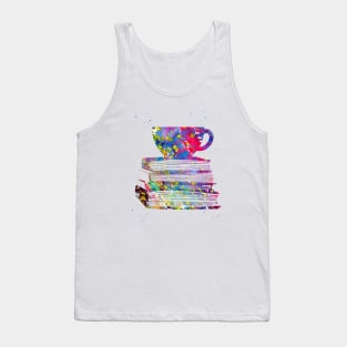 Cup of Tea with Books Tank Top